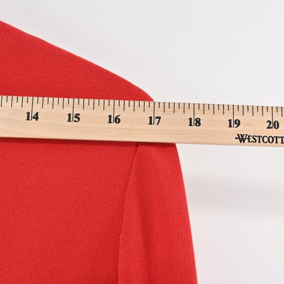 Vtg EMANUEL UNGARO Jacket Womens Size 8 Petite Solid Red Full Zip Blazer Classic - Picture 10 of 14